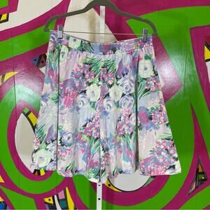 Connections Related Seperates, Floral Elastic Waist Vintage Shorts. Size 1X/2X